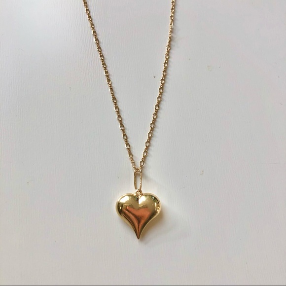 14k Gold Heart Pendent Necklace 16 inches Dainty - Picture 3 of 4